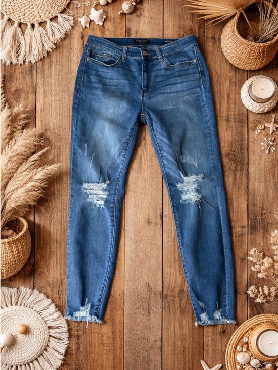 Judy Blue Denim - Judy Blue Skinny Fit Distressed Jeans Women’s Size 11/30 Stretch Denim